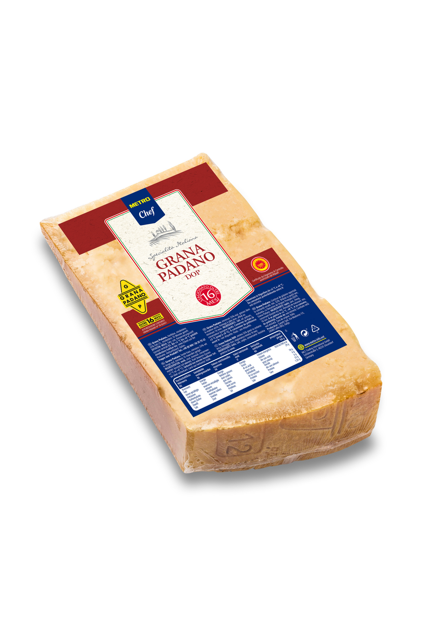 METRO Chef queso grana padano D.O.P. cuña 16 meses 1 Kg aproximado