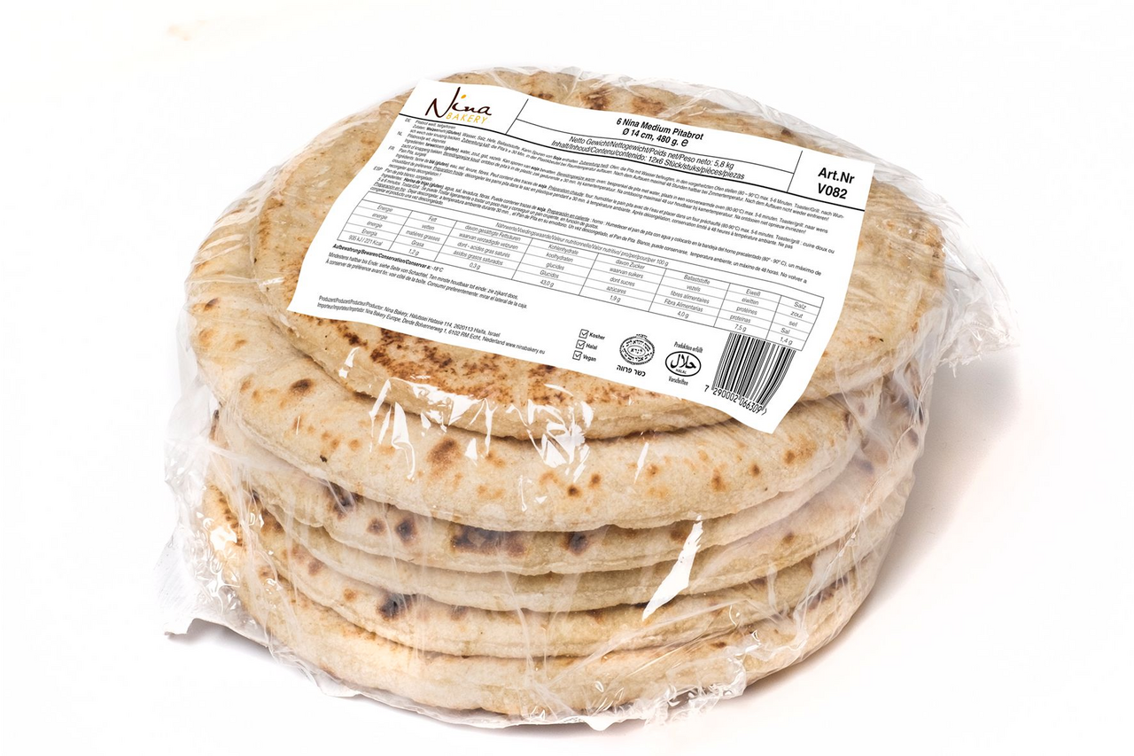 Nina Bakery pan pita premium kosher bolsa 6x80 g congelado