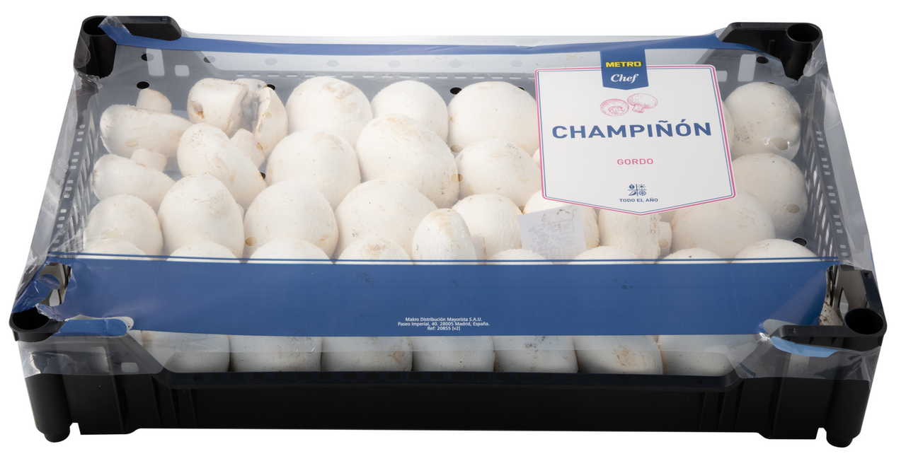 METRO Chef Champiñón gordo pie cortado caja 2,5KG