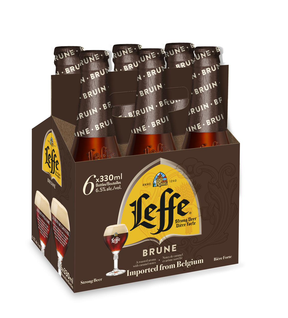 LEFFE cerveza brune botella 33 cl contiene 24 botellas