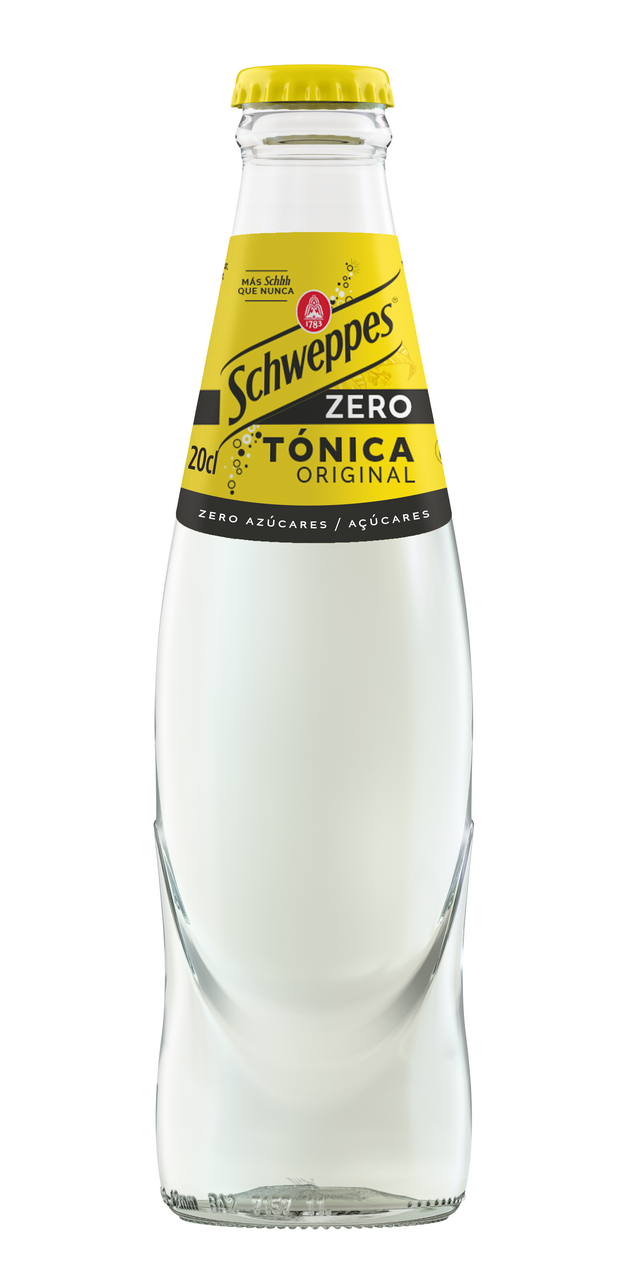 Schweppes Tónica zero botella 20 cl contiene 24 unidades