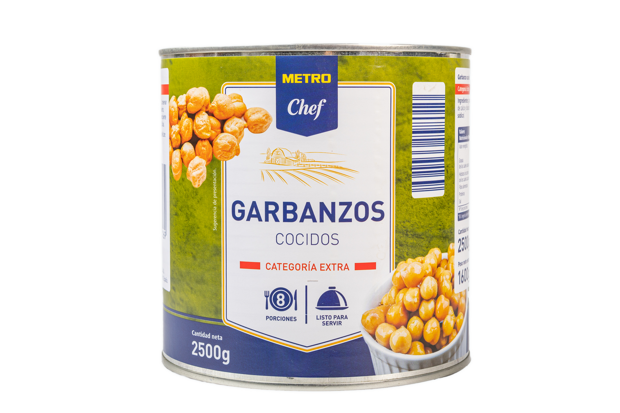METRO Chef garbanzo cocido al natural lata 1600gne (2500 g)