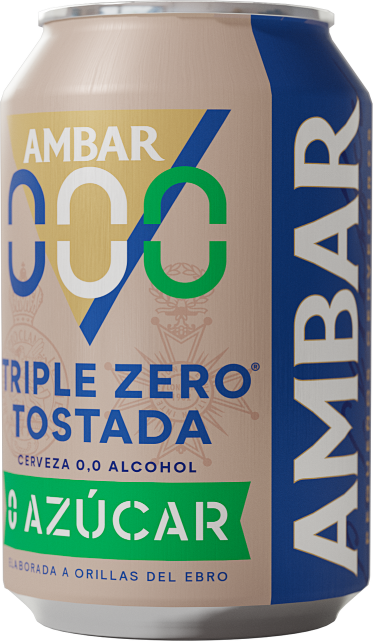 AMBAR cerveza tostada 0,0 33cl contiene 24 botellas