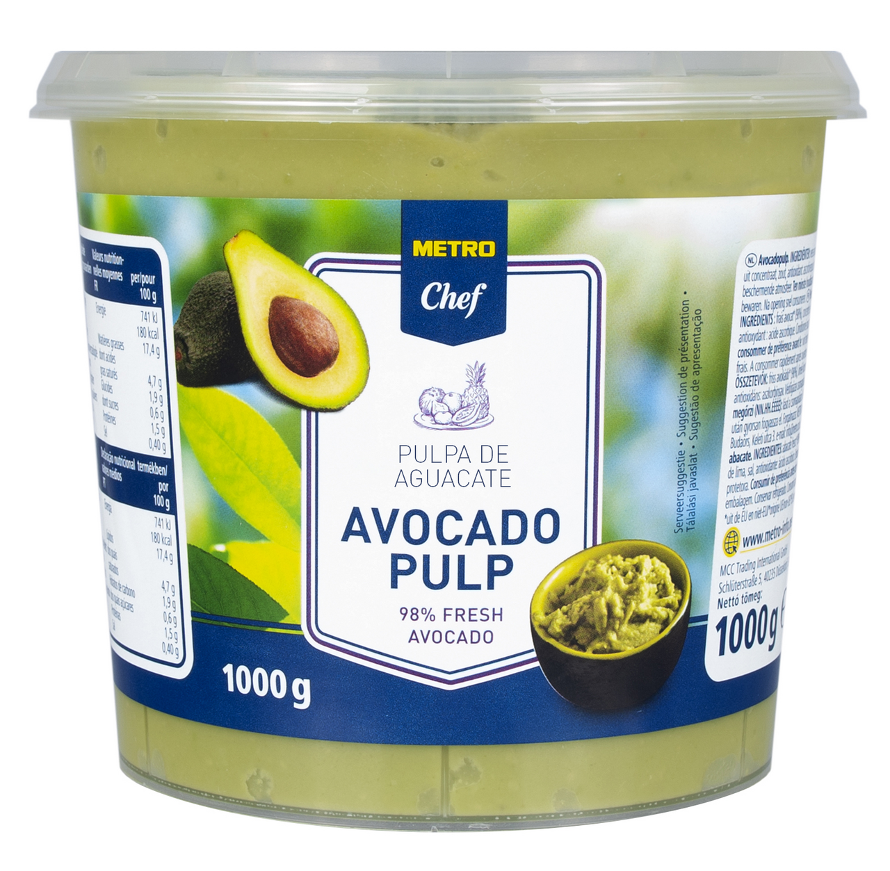 METRO Chef Pulpa de aguacate tarrina 1Kg