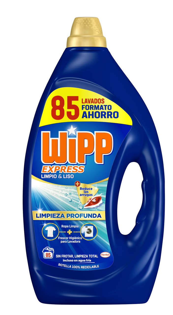 WIPP detergente gel limpio & liso 85 dosis 3,825 L