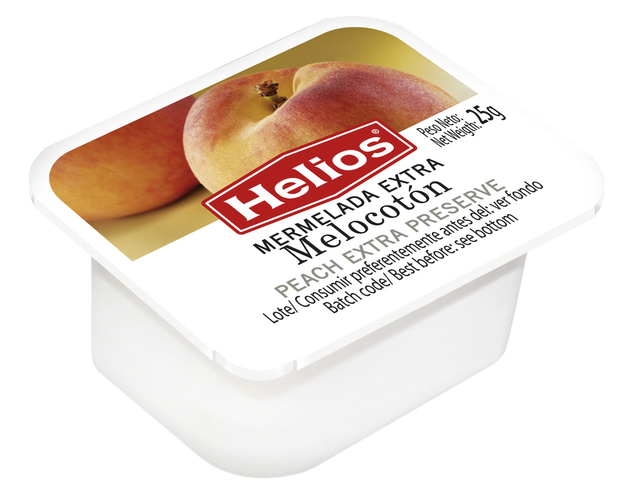 HELIOS Mermelada melocotón en monodosis de 25g contiene 80 unidades (total 2000 g)