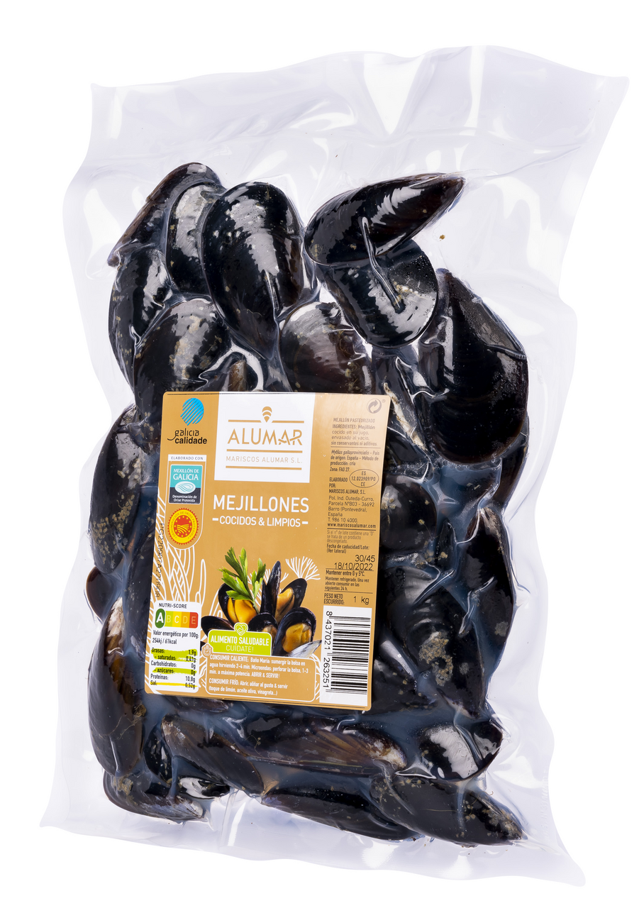 Mariscos Alumar mejillón entero pasteurizado 1 kg