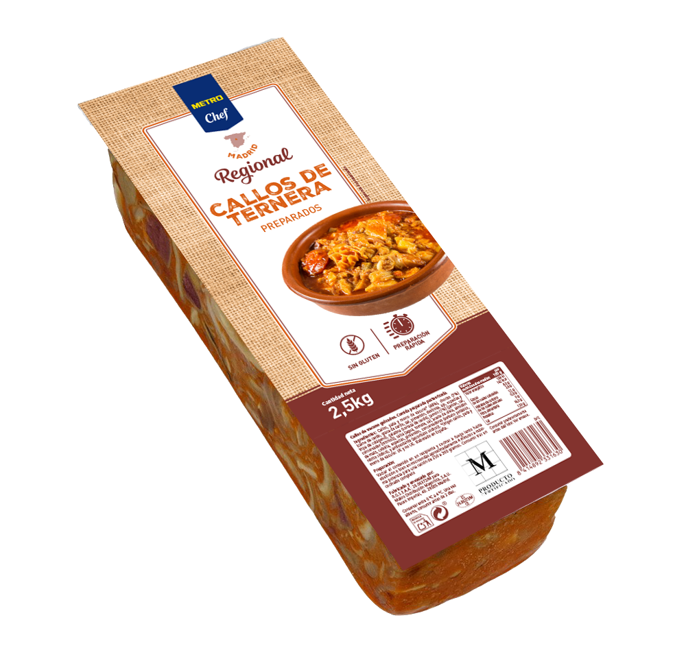 METRO Chef callos ternera preparados bolsa 2,5kg