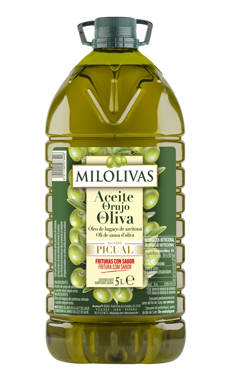 MILOLIVAS aceite de orujo de oliva picual garrafa 5 L