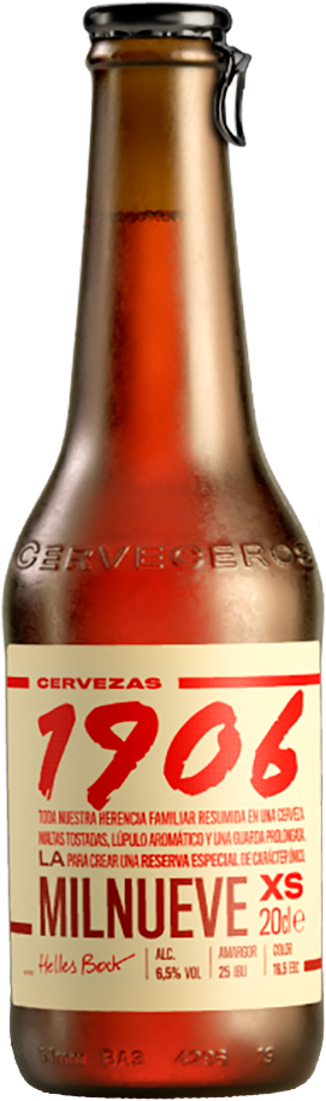 1906 cerveza XS lager botella 20 cl contiene 24 unidades