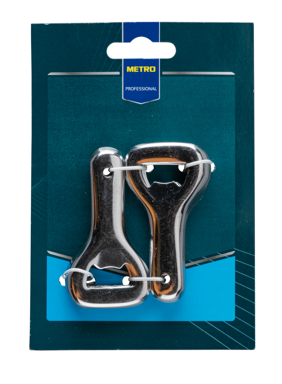 METRO PROFESSIONAL abrebotellas acero inoxidable 80X40 mm contiene 10 unidades