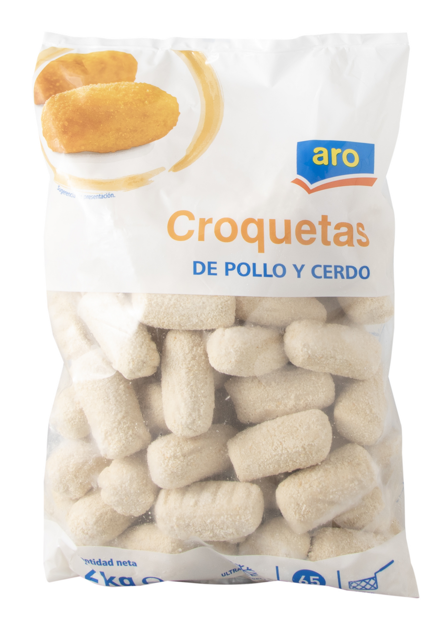 aro croquetas pollo y cerdo bolsa 2 kg congeladas