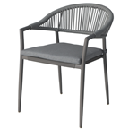 METRO PROFESSIONAL silla de acero y rattan con cojín gris