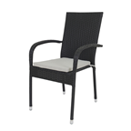 METRO PROFESSIONAL silla apilable de rattan negro/gris