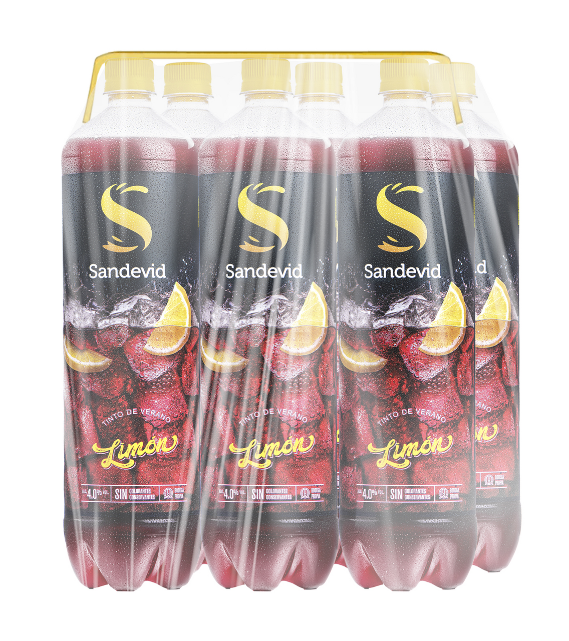 Sandevid vino tinto verano limón botella 1,5 L Contiene 6 botellas