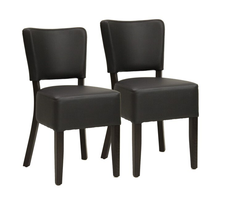 METRO PROFESSIONAL silla para restaurante tapizada negra 2 unidades