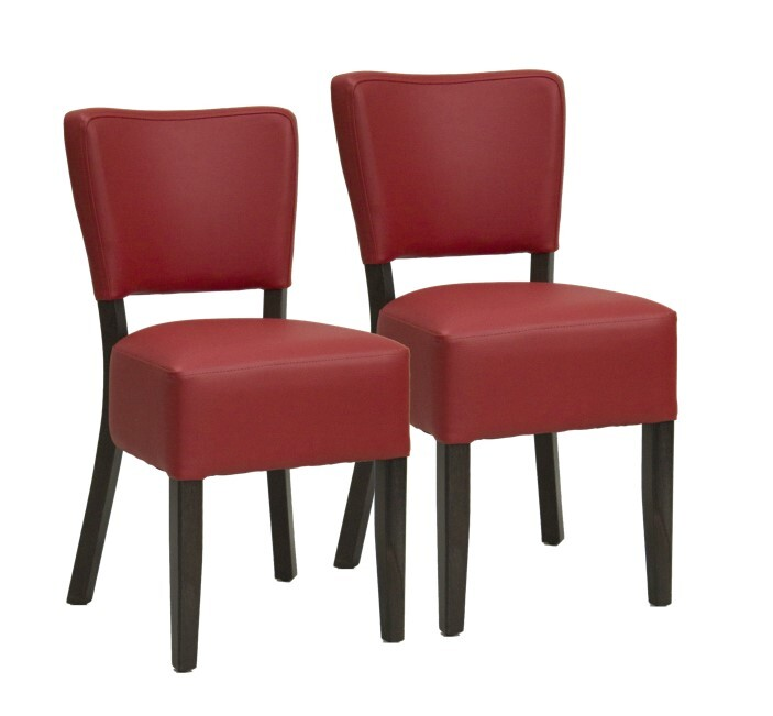 METRO PROFESSIONAL silla para restaurante tapizada roja 2 unidades