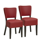 METRO PROFESSIONAL silla para restaurante tapizada roja 2 unidades
