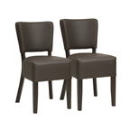 METRO PROFESSIONAL silla para restaurante tapizada marrón 2 unidades
