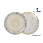 Plato llano alfares surtido 26 cm pack contiene 6 unidades