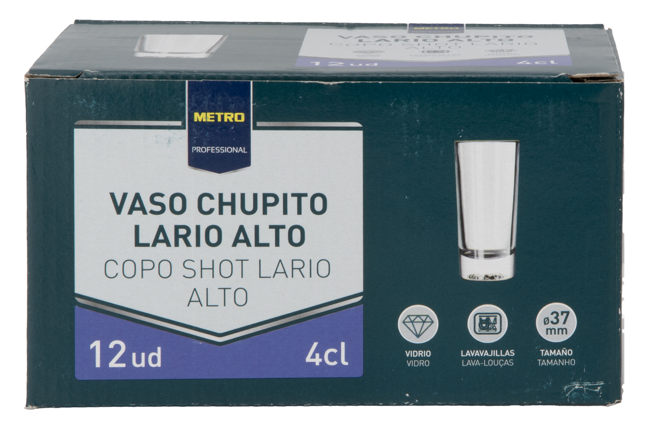 METRO PROFESSIONAL vaso de chupito alto de 4 cl contiene 12 unidades