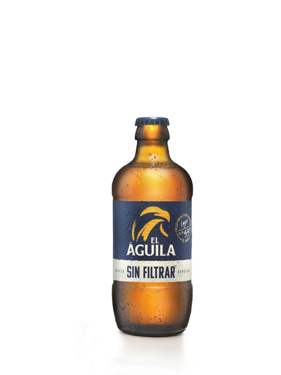 El Aguila cerveza sin filtrar 5.5% vol. 33 cl en pack contiene 24 botellas