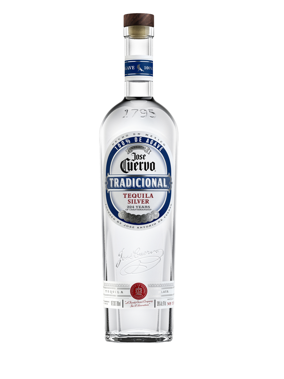 JOSE CUERVO Tequila tradicional silver botella de 70 cl Alc. 38% vol.