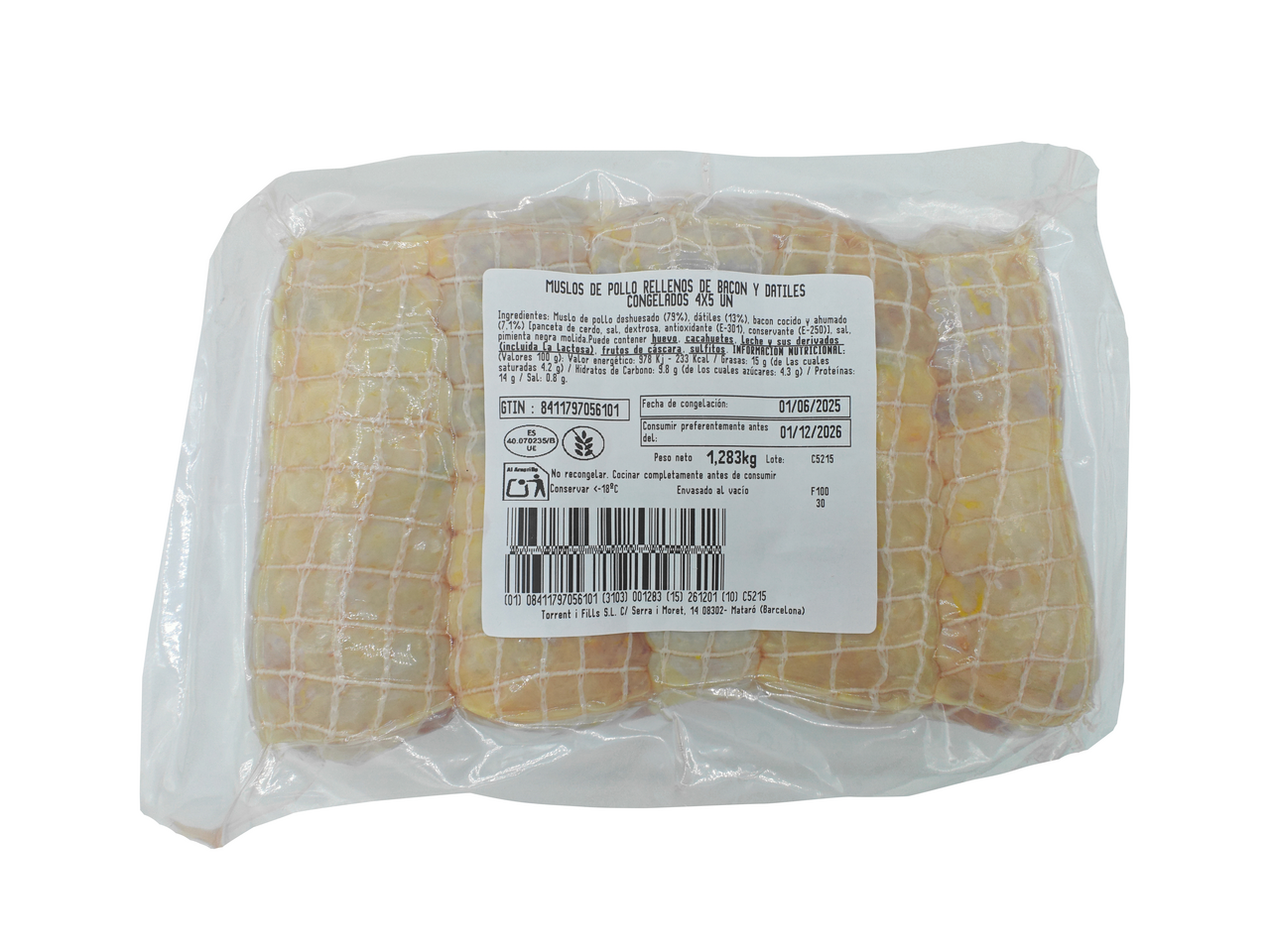 Muslo con datiles y bacon pollo 200 g congelado