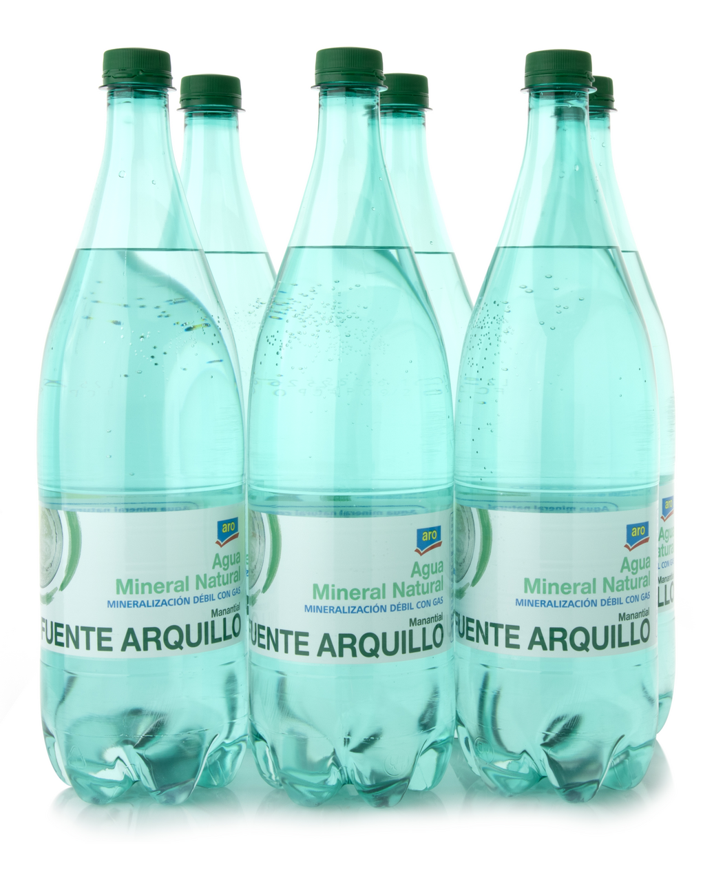 aro agua mineral con gas 6 pets de 1,25 litros