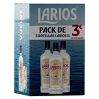 LARIOS Promocaja de 3 botellas de ginebra de 1 litro con 3€ de descuento