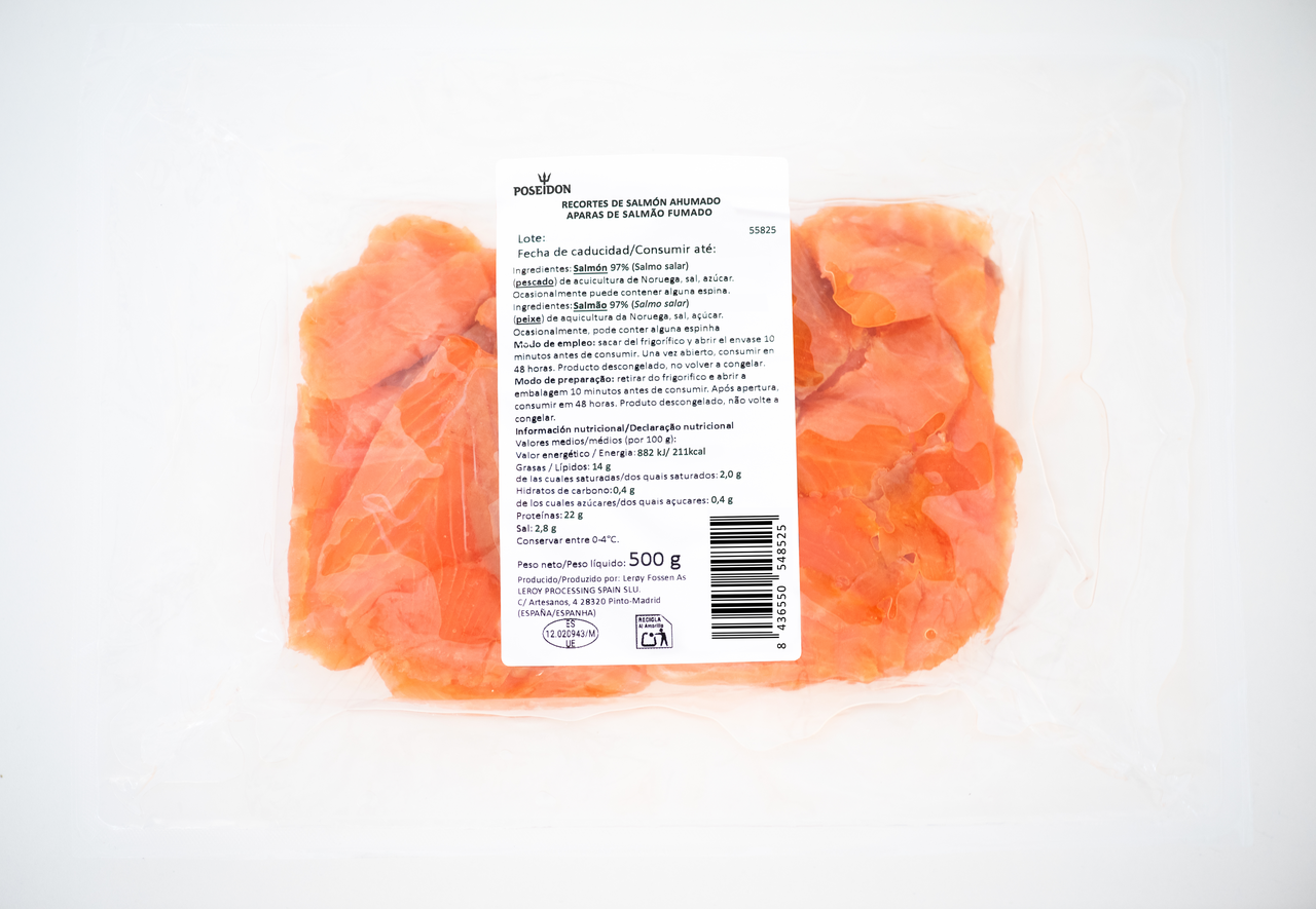 POSEIDON recortes de salmón ahumado 500 g