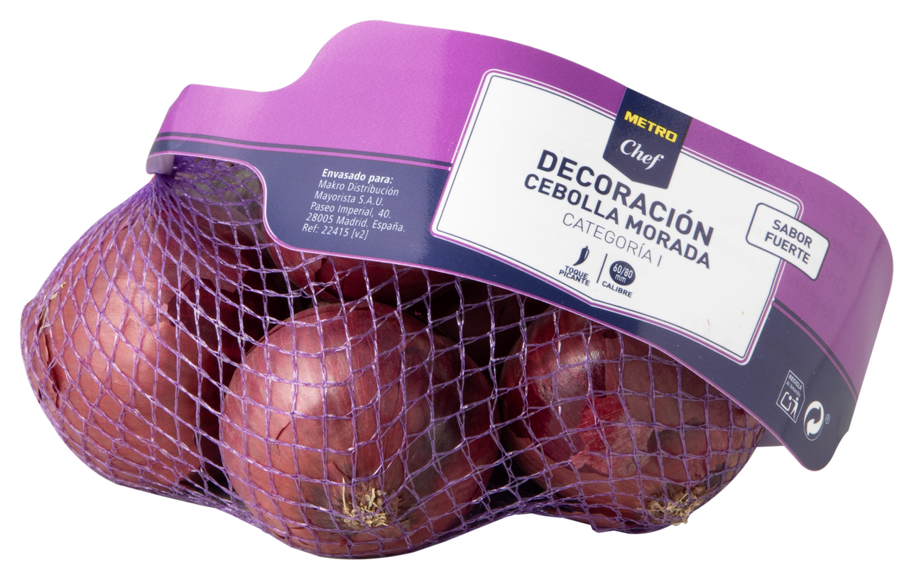 METRO Chef Cebolla morada especial decoración calibre 60/80 malla 1Kg