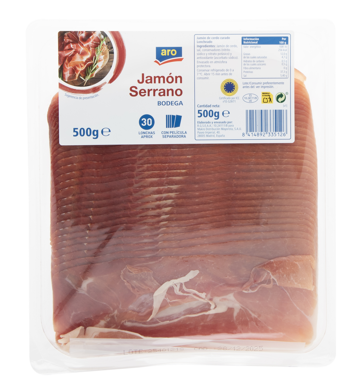 aro jamon serrano bodega de 500 g