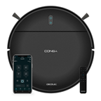 cecotec robot aspirador con navegación reactiva, gran boca de succión con potencia de 1700 pa. 2 cepillos laterales y autonomía de 120 minutos contiene 5 programas de limpieza.