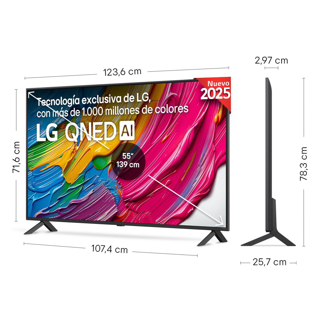 LG TV de 55 cm QNED80A6A.AEU