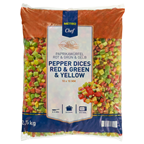 METRO Chef pimiento rojo, verde y amarillo en dados bolsa de 2,5 kg