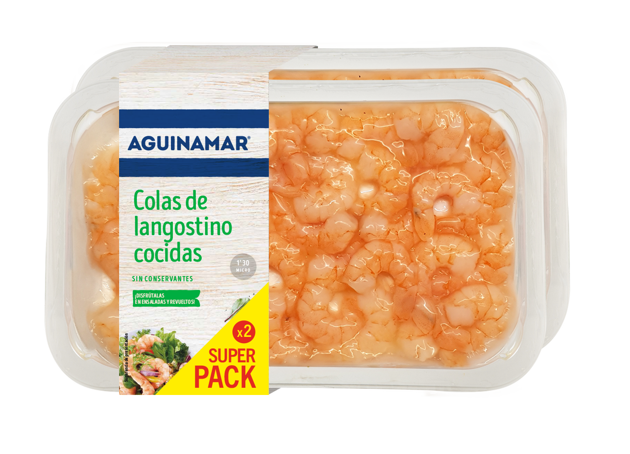 AGUINAMAR cola langostino vannamei cocidas de 175 g contiene 2 unidades ( 320 g)