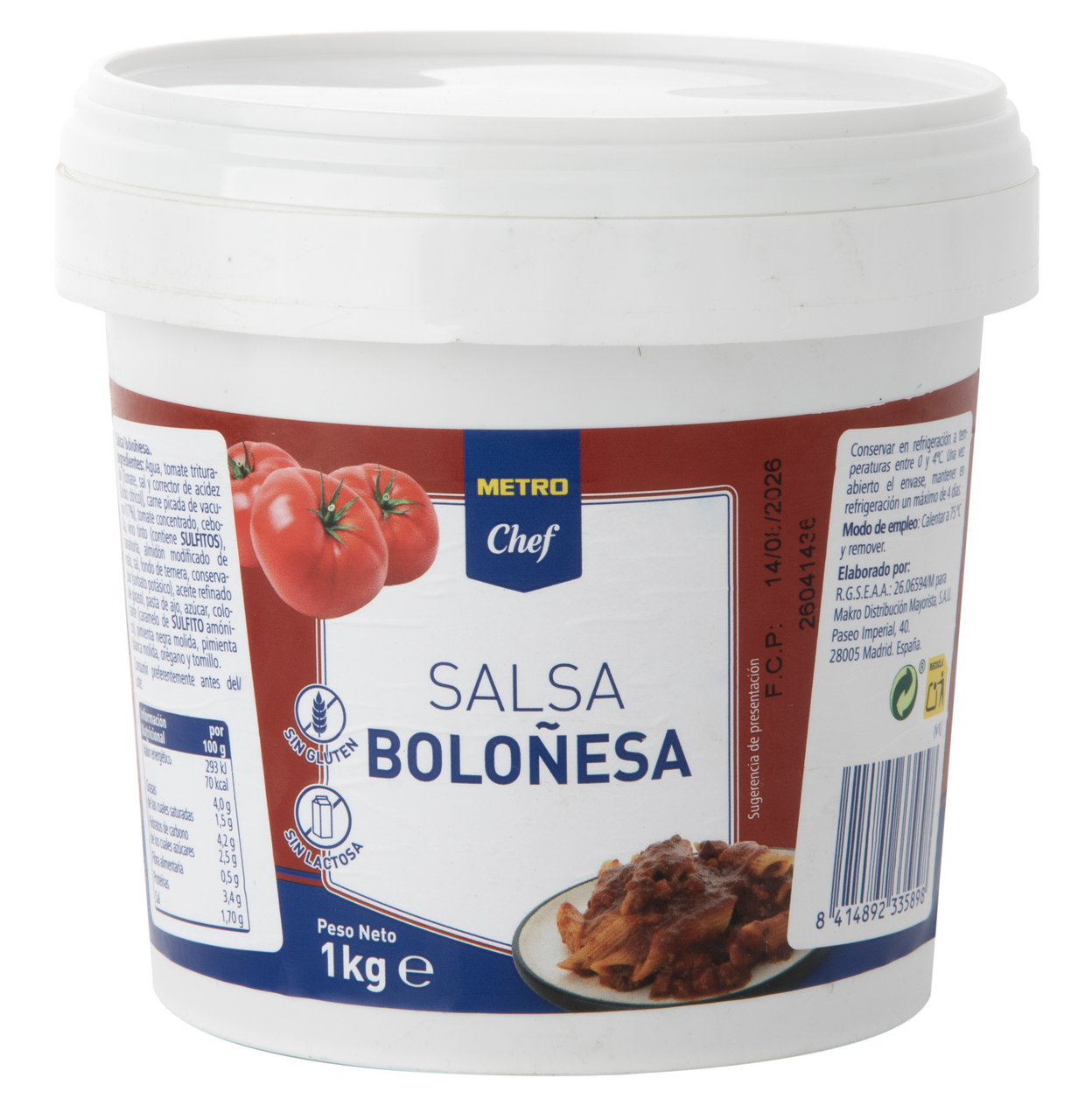METRO Chef salsa boloñesa de 1 kg