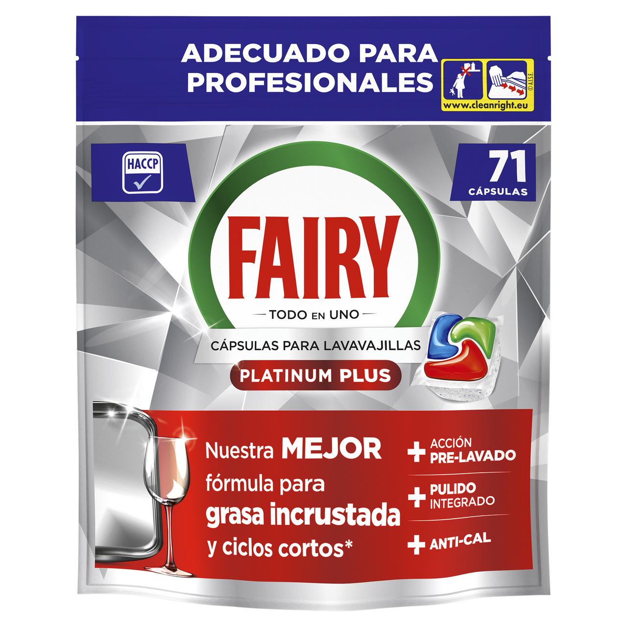 FAIRY lavavajillas Maquina platinum Plus contiene 71 cápsulas