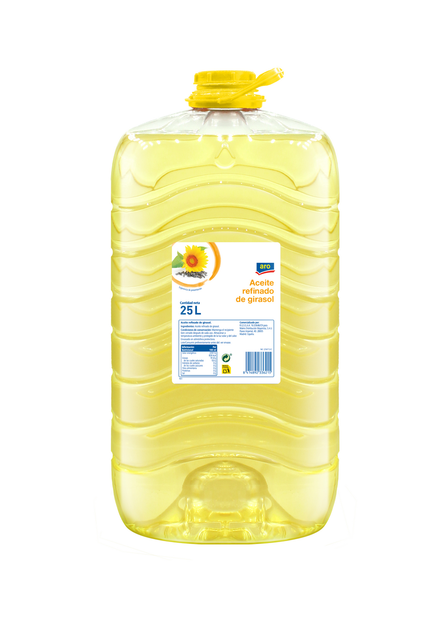 aro aceite de girasol garrafa 25 litros