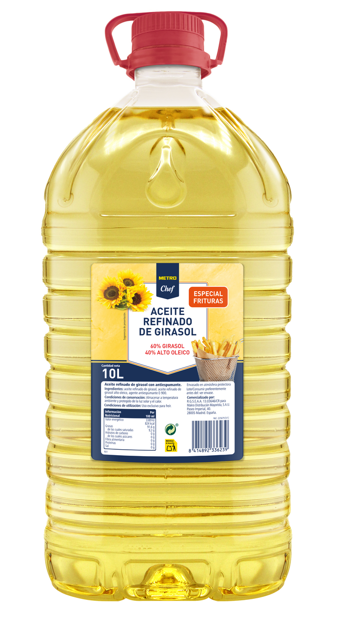 METRO Chef aceite alto rendimiento especial fritura botella de 10 litros