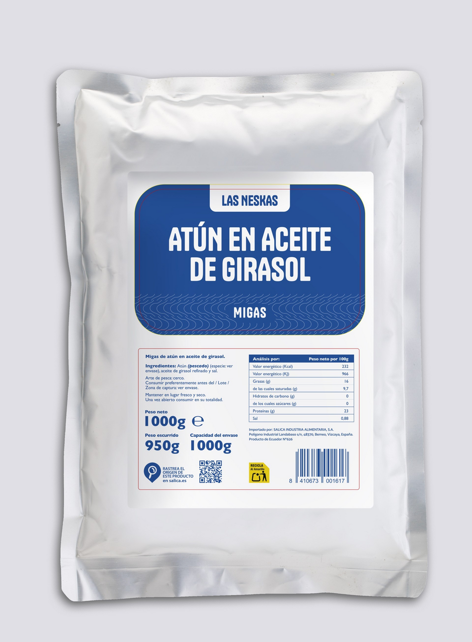 NESKAS Atún aceite girasol migas 100% de 950 gne (1000 g)