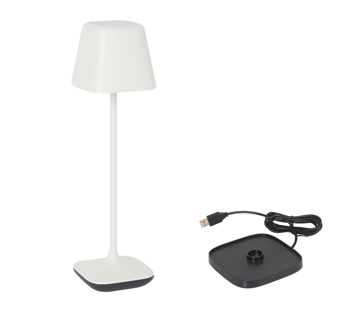 Lampara cuadrada blanca y crg. Yttriya 6.8x6.8x25