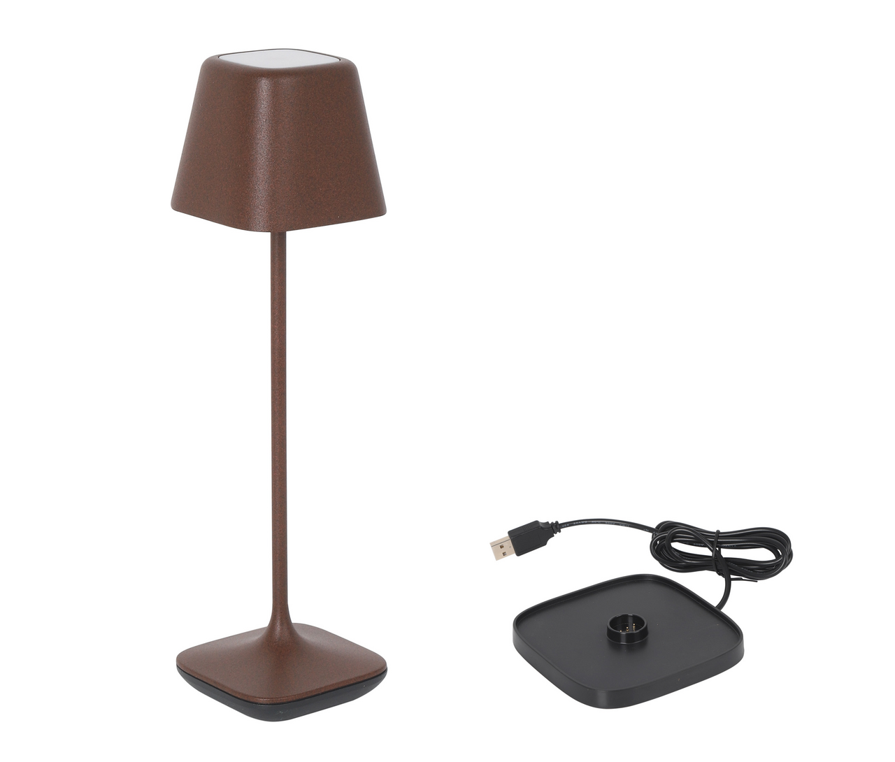 Lampara cuadrada corten y crg. Yttriya 6.8x6.8x25