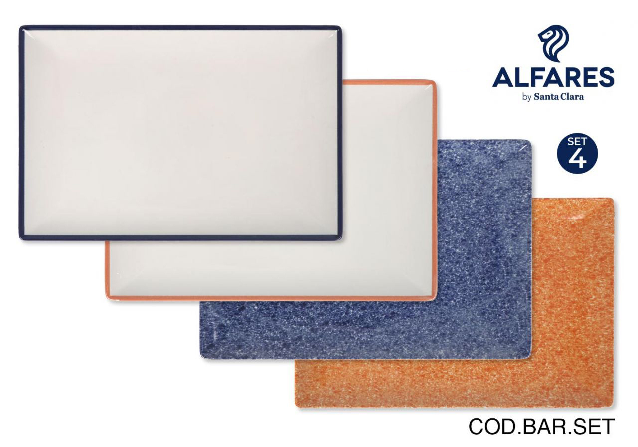 Alfares set 4 fuentes rectatil 30x20 cm stromboli