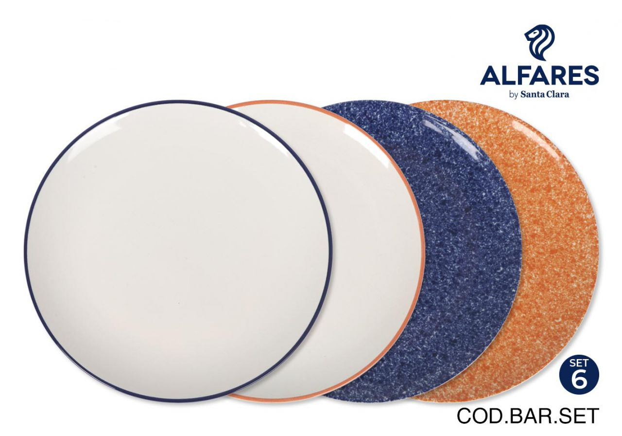 Alfares set 6 platos llano 26cm surt stromboli