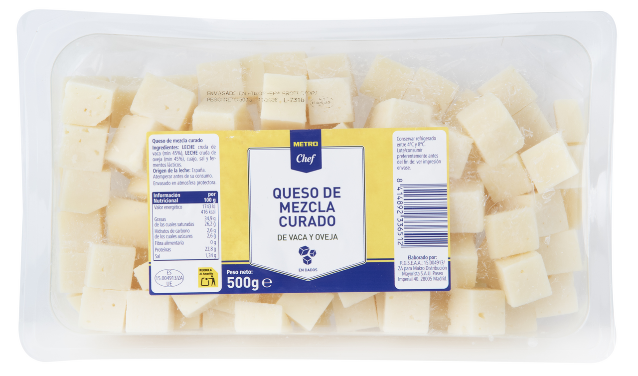 METRO Chef queso mezcla curado en dados bandeja 500 g
