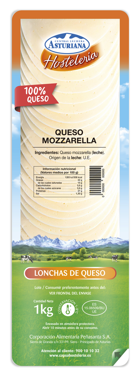 Central Lechera Asturiana Lonchas mozzarella 1 kg
