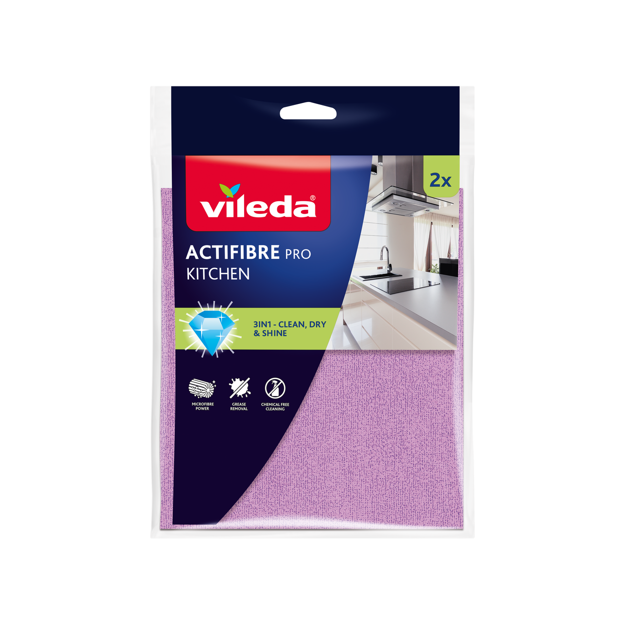vileda Bayeta pva actifibre pro kitchen contiene 2 unidades