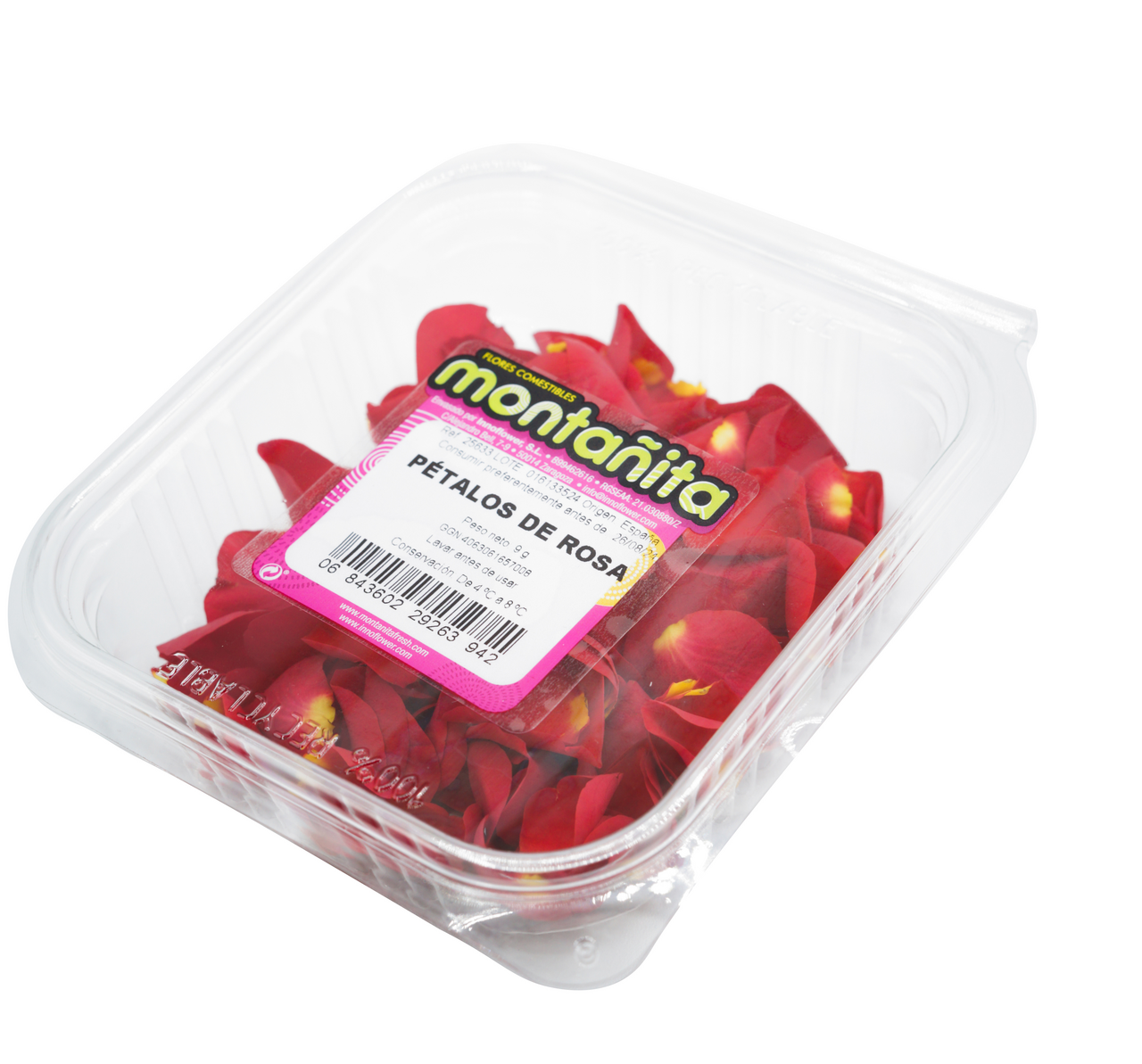 MONTAÑITA Pétalos de rosa mini en bandeja 10g